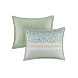 Madison Park Caralie Shabby Chic 5 Piece Seersucker Comforter Set with Throw Pillows MP10-8204 Green