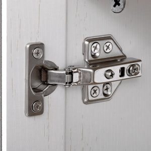 English Elm K&K Arched 71" Kitchen Pantry Cabinet with Glass Doors, Brass Handles, Adjustable Shelves & Drawer White N707P288969W