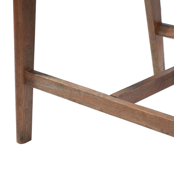 English Elm 24'' Upholstered Counter Stools with Arms Beige Set of 2 for Kitchen Island Walnut N780P354193D