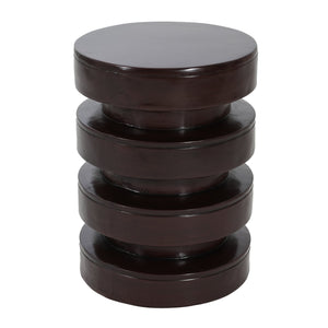 English Elm Modern Mgo Three Tier Round Accent Table Weather Resistant Patio and Living Room Decor Brown N770P359379B