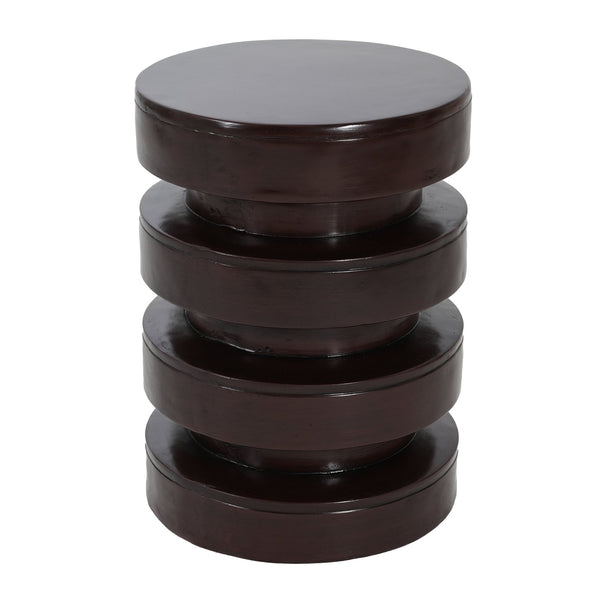English Elm Modern Mgo Three Tier Round Accent Table Weather Resistant Patio and Living Room Decor Brown N770P359379B
