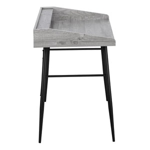 English Elm Computer Desk For Home Office - Modern Grey Laminate With Black Metal Frame & Smart Storage Solutions B2710P219827