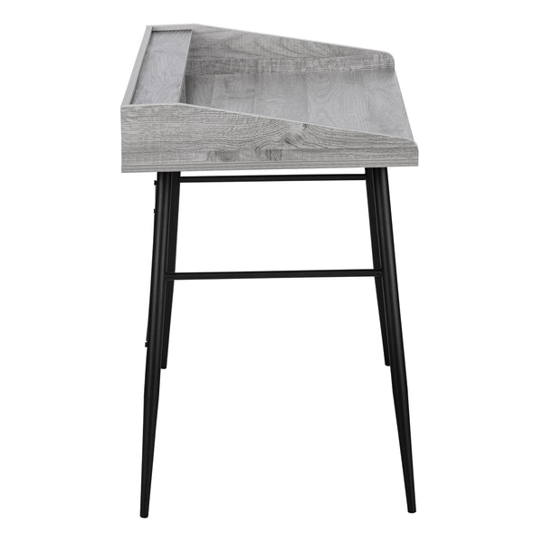 English Elm Computer Desk For Home Office - Modern Grey Laminate With Black Metal Frame & Smart Storage Solutions B2710P219827