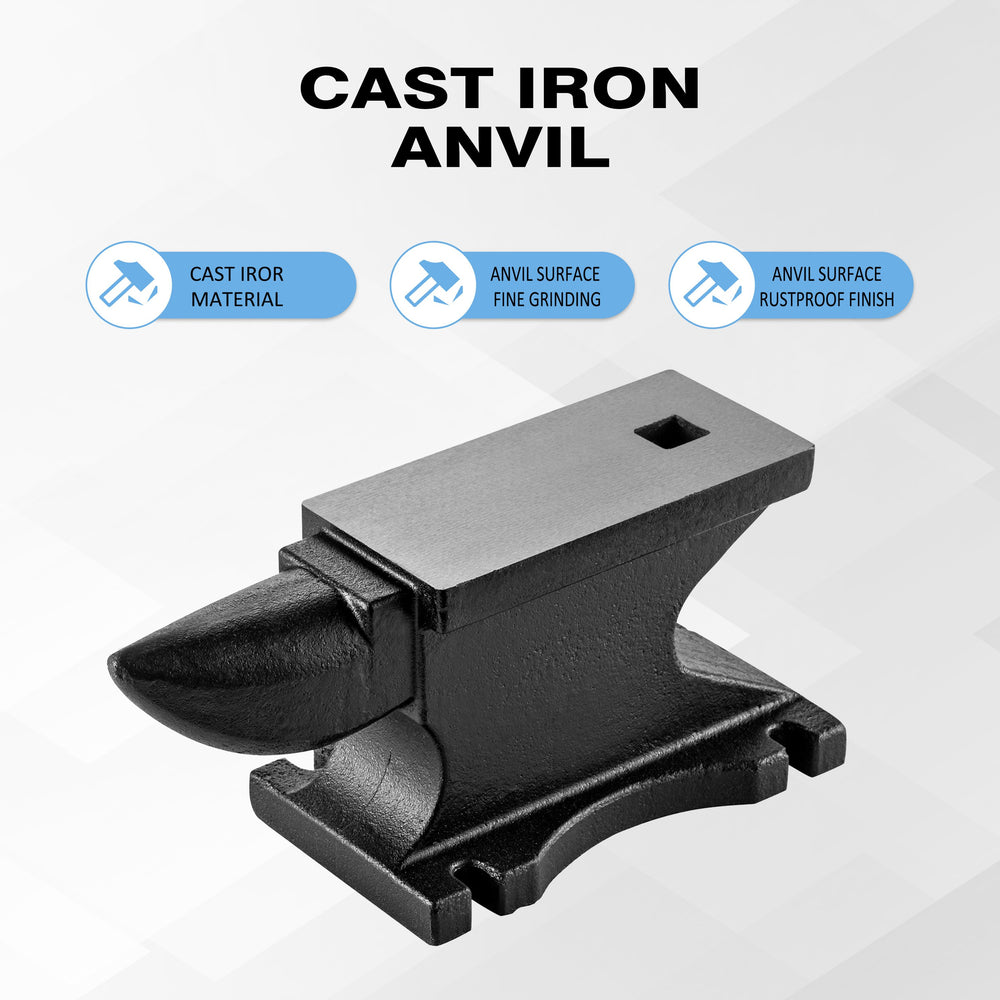 English Elm Cast Iron Single Horn Anvil 100 Lb Hardened Blacksmith Tool for Forging Metalwork W3213P453355