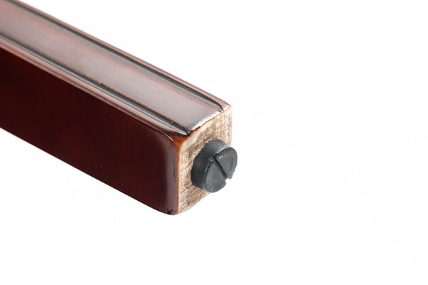 English Elm Leather Reception Guest Chair Burgundy Tufted Mid-Back with Padded Arms Seat 275lb Capacity, Elegant Mahogany Finish W1333P338901