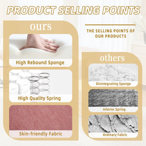 English Elm UNITED Folding Sofa Bed with Removable Cover Zipper, Chenille Memory Foam Sleeper for Small Spaces Pink W1568P293810