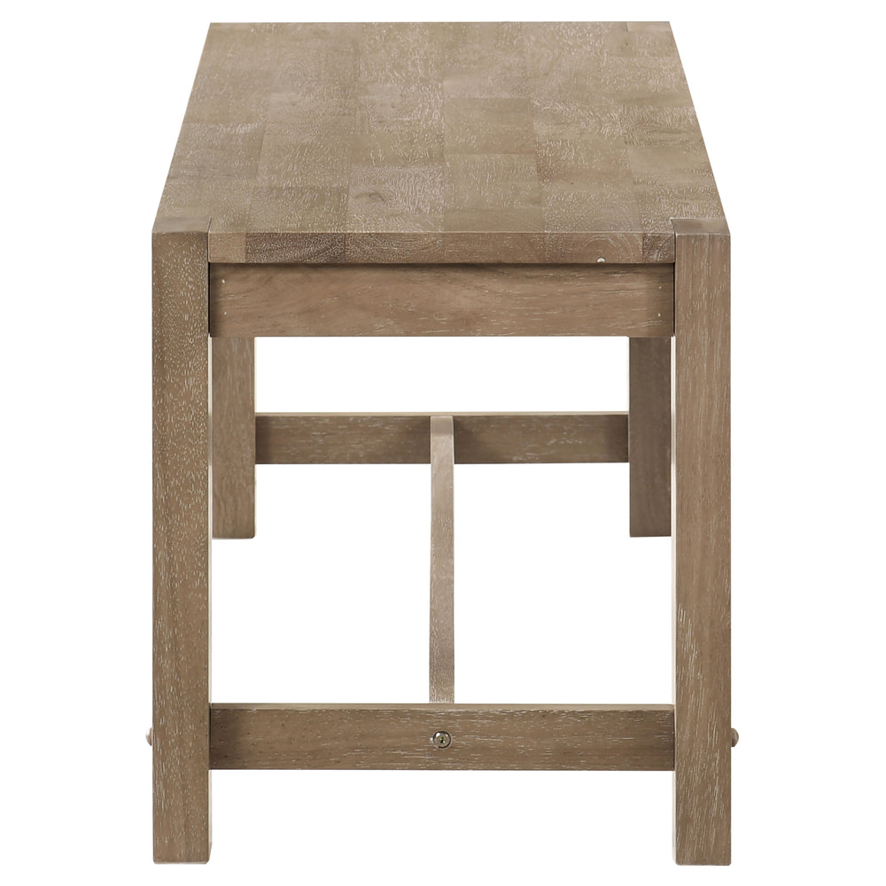 English Elm Malvika Rustic Washed Brown Wood Trestle Dining Bench, Backless Farmhouse Seat, Sturdy 47.25" Wood B062P299793