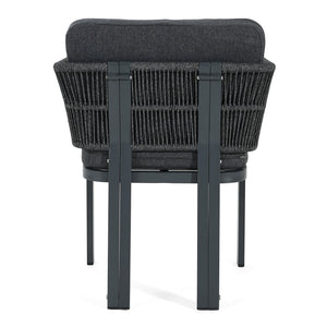 English Elm Outdoor Woven Rattan Aluminum Dining Chairs Set of 2 Coastal Patio Seating Grey N779P368549G