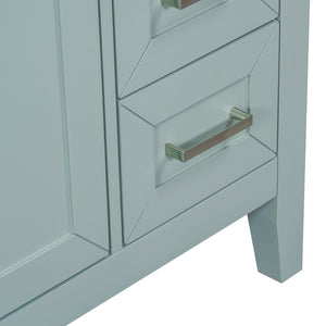English Elm 30" Modern Bathroom Vanity Cabinet Base with 3 Drawers, Solid Frame MDF, Undermount Ready, 200lb Capacity Green WF321000AAF