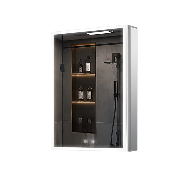English Elm Mesa Aluminum Led Medicine Cabinet with Defogger Touchscreen and Soft Close Door B2731P478358