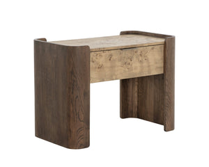 Sunpan BERYL Nightstand - Timeless Craftsmanship with Elegant Sculpted Design for Modern & Traditional Bedrooms 112545