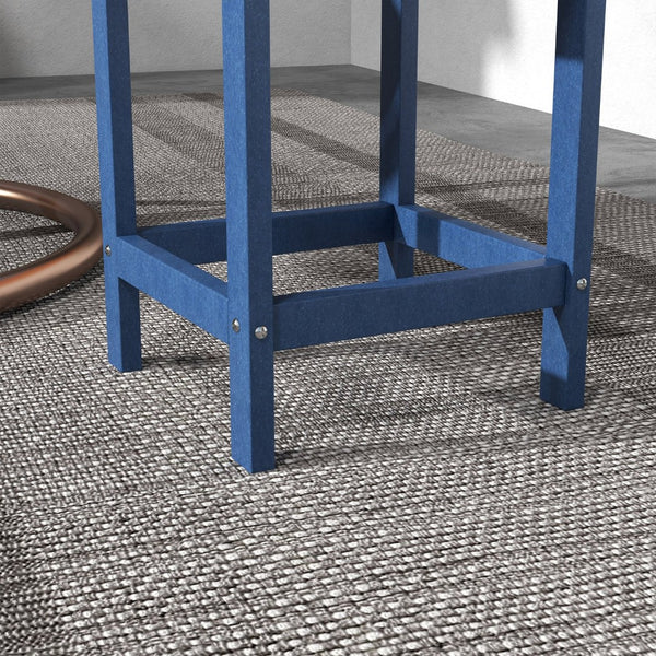 English Elm Outsunny Adirondack Side Table - Weather-Resistant 15" Hdpe Patio Table For Outdoor Spaces, Blue W2225P174462-GIGA