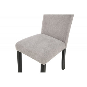 English Elm Gray Fabric Upholstered Dining Chair Set of 2 with Black Wood Legs | Modern Grey Side Chairs, 19.5" Seat Height, Easy Assembly B011P366728