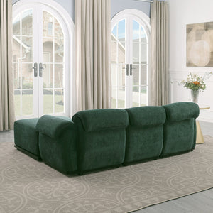 English Elm 102 Inch Linen Modular Sectional Sofa with Hidden Storage and Cloud Cushion Comfort Green W1099S00198