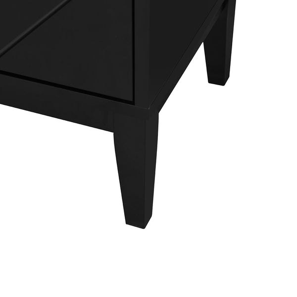 English Elm Christopher Knight Home® - 4-Door Elegant Sideboard Storage Cabinet With Gold Handles - Modern Black Design For Living & Dining N759P192449B