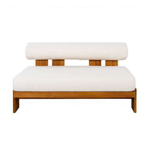 English Elm Patio Acacia Wood Loveseat and Coffee Table Set for Outdoor Lounge Spaces N776P387848B