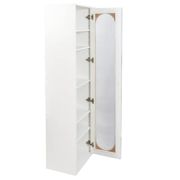 English Elm Organizer Rolling Three Tier Pantry Storage Cabinet with Wheeled Base Slim Fit W331P379950