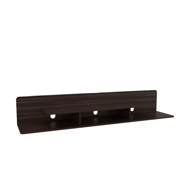 English Elm Marquis Floating TV Stand Walnut Finish with Open Shelves, Engineered Wood Modern Media Console B200P374523