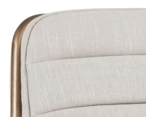 Sunpan LINCOLN Lounge Chair - Retro Beige Linen with Exposed Steel Frame for Stylish Comfort & Durability 102584