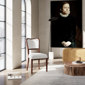 English Elm Walnut Upholstered Dining Chairs Set Of 2 - Elegant Fabric Accent Chairs With Comfort & Style N842P319127D-GIGA