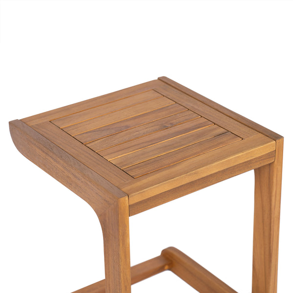 English Elm Christopher Knight Home® - Ashwell Acacia Wood Side Table Teak C-Shape Minimalist Sofa End Table Portable Workspace, Durable N775P278102T