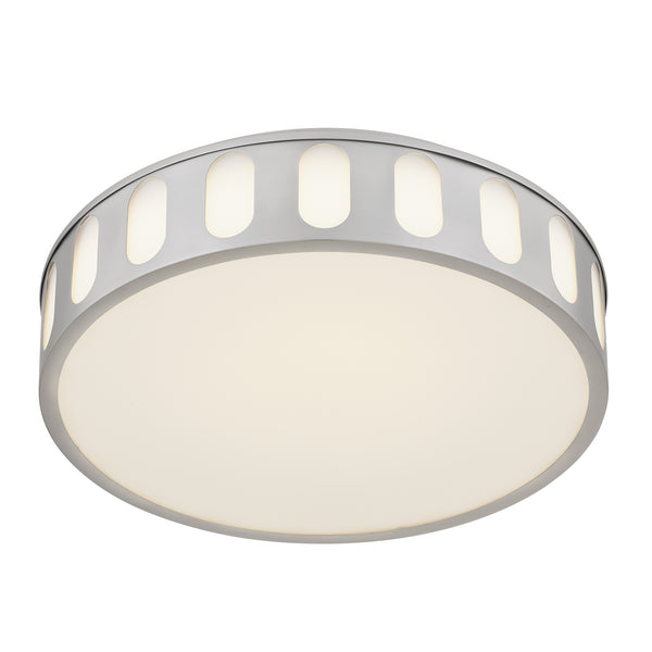 English Elm 15.15-in Warm Brass Dimmable Led Flush Mount for Bedroom Hallway or Entryway Brushed Nickel B370P394548