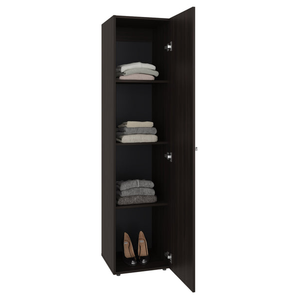 English Elm Home Freestanding Tall Mirrored Cabinet with Four Interior Shelves for Bedroom Bath Brown Oak B200P465728