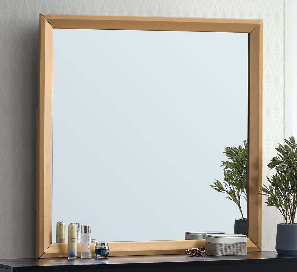 English Elm Kramer Square Gold Frame Wall Mirror with Low Distortion Glass for Bedroom Accent B078P497919
