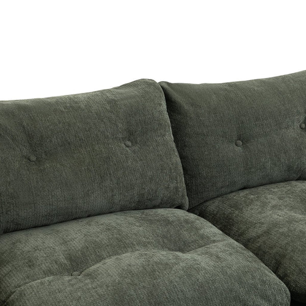 English Elm Modern Chenille Cloud Sectional with Ottoman Deep Sink Modular L Shaped Living Room Sofa Blackish Green W2379S00002