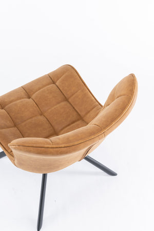 English Elm Mid-Century Modern Swivel Accent Chair Set Of 2 - Stylish, Durable Faux Leather Dining Chairs, Brown T3903P405996