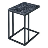 OSP Home Furnishings Norwich C-Table  Black / Black Marble