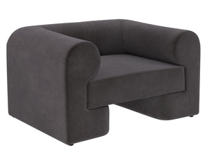 Sunpan IONIC Armchair - Luxurious MEG Ash Fabric, Sculptural Design, Cozy Comfort for Modern Living Spaces 110864