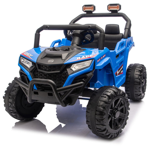 English Elm 12v Kids Electric Utv with 4-wheel Suspension Anti-collision Bar and 2-hour Battery Blue W1578P343327