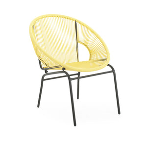 English Elm Christopher Knight Home® - NUSA Modern Outdoor Wicker Club Chairs Set of 2 with Durable PE Rattan Weave and Sleek Iron Frame Yellow N775P198603Y