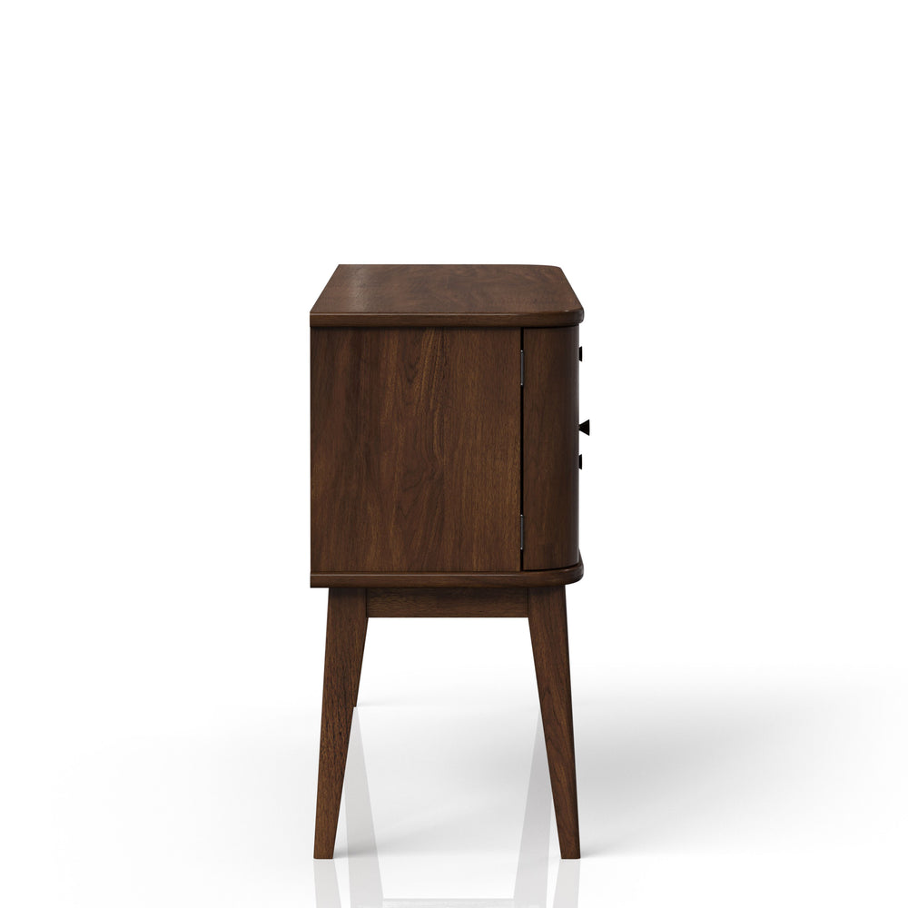 English Elm Mid Century Modern Server Cherry Finish with 2 Drawers & 2 Cabinets Solid Wood Mid-Century Storage Piece B2699P206759