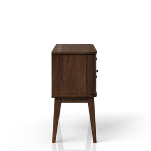 English Elm Mid Century Modern Server Cherry Finish with 2 Drawers & 2 Cabinets Solid Wood Mid-Century Storage Piece B2699P206759