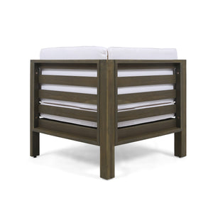 English Elm Christopher Knight Home® - Oana Corner Chair - Modern Acacia Wood Frame, Water-Resistant Cushions For Stylish Indoor/Outdoor Use 64495.00WHI