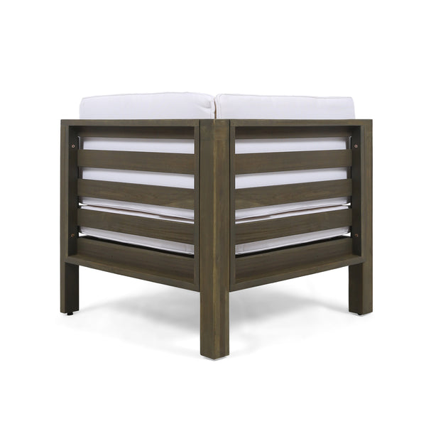 English Elm Christopher Knight Home® - Oana Corner Chair - Modern Acacia Wood Frame, Water-Resistant Cushions For Stylish Indoor/Outdoor Use 64495.00WHI