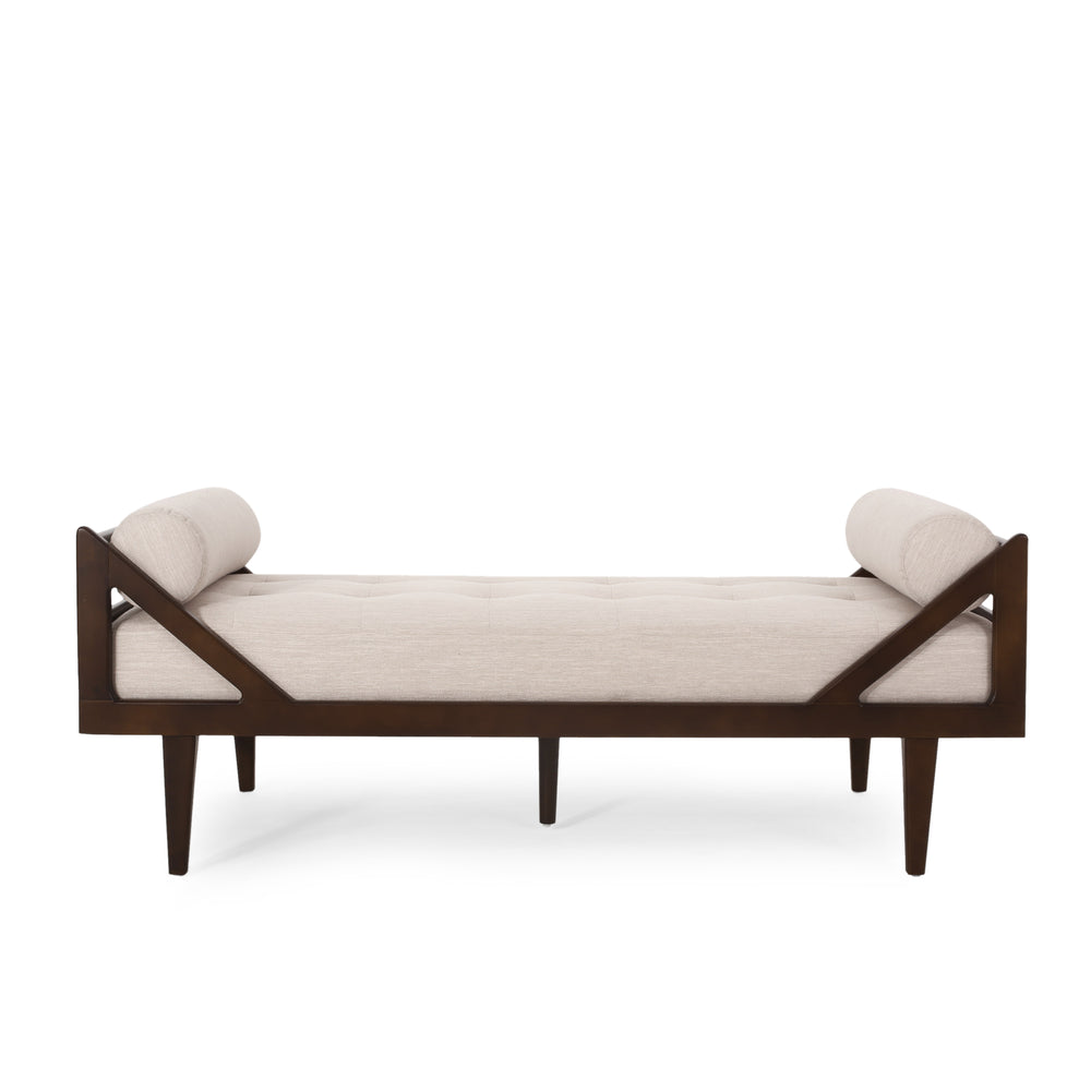 English Elm Chaise Lounge with Button Tufting Waffle Stitch Bentwood Frame for Living Room 70758.00