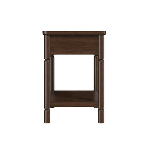 A.R.T. Furniture Verge Nightstand with Open Shelf & Smooth-Gliding Drawer - Modern Dark Wood Bedside Storage Solution 337140-1960