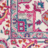 Nourison Passion PSN20 Machine Made Power-loomed Floral Border Indoor Only Bohemian  Rug Light Grey,Pink, Grey and Pink 100% Polypropylene 99446486738