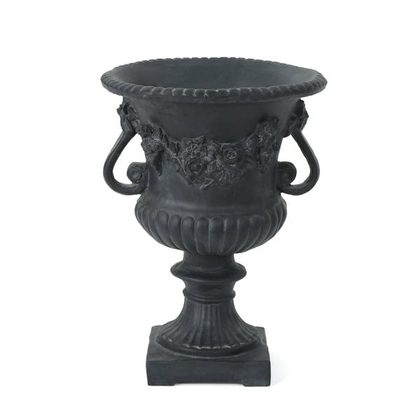 English Elm Buena Vista Handcrafted Urn Planter Sculptural Indoor Outdoor Garden Focal Piece 62166.00BLK