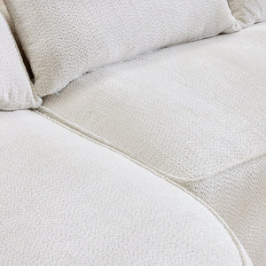 English Elm 124.5-inch Curved Chenille Sectional Sofa with Pillows Deep Seat Living Room Couch White W3612S00026