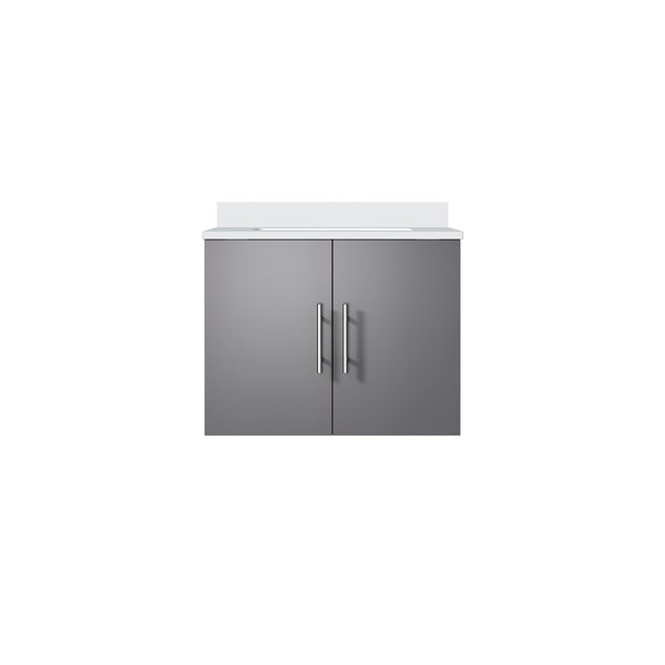 English Elm Dark Grey Bath Vanity With Cultured Marble Top - Space-Saving Design, Soft-Close Features & Storage B2731P258557