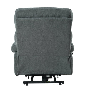 English Elm Oversized Power Lift Recliner Chair with Remote Control, Spacious Fabric Seat and Side Pocket for Comfort and Support Dark Gray W1028P261272