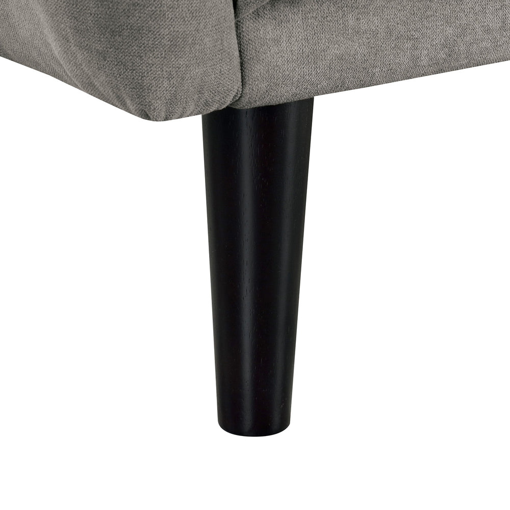 English Elm Contemporary Tufted Futon Sofa with USB Port, Channel Back, Track Arms, Converts to Bed, Sleek Design Gray 45 L x 37 W x 18.5 H B011P309284