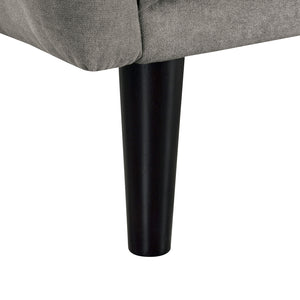 English Elm Contemporary Tufted Futon Sofa with USB Port, Channel Back, Track Arms, Converts to Bed, Sleek Design Gray 45 L x 37 W x 18.5 H B011P309284