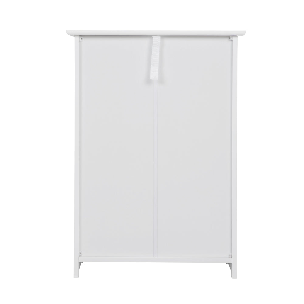 English Elm Trash Cabinet with Adjustable Tilt, White MDF 13-Gallon Hidden Garbage Bin Holder for Home (30.7"H) W2181P357598