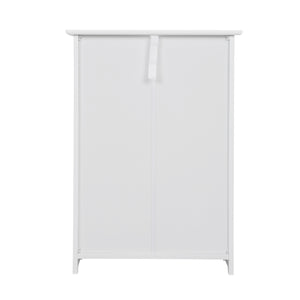 English Elm Trash Cabinet with Adjustable Tilt, White MDF 13-Gallon Hidden Garbage Bin Holder for Home (30.7"H) W2181P357598
