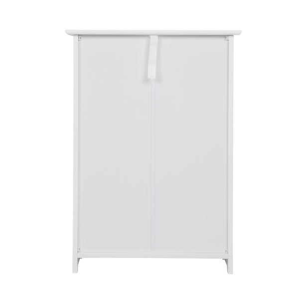 English Elm Trash Cabinet with Adjustable Tilt, White MDF 13-Gallon Hidden Garbage Bin Holder for Home (30.7"H) W2181P357598